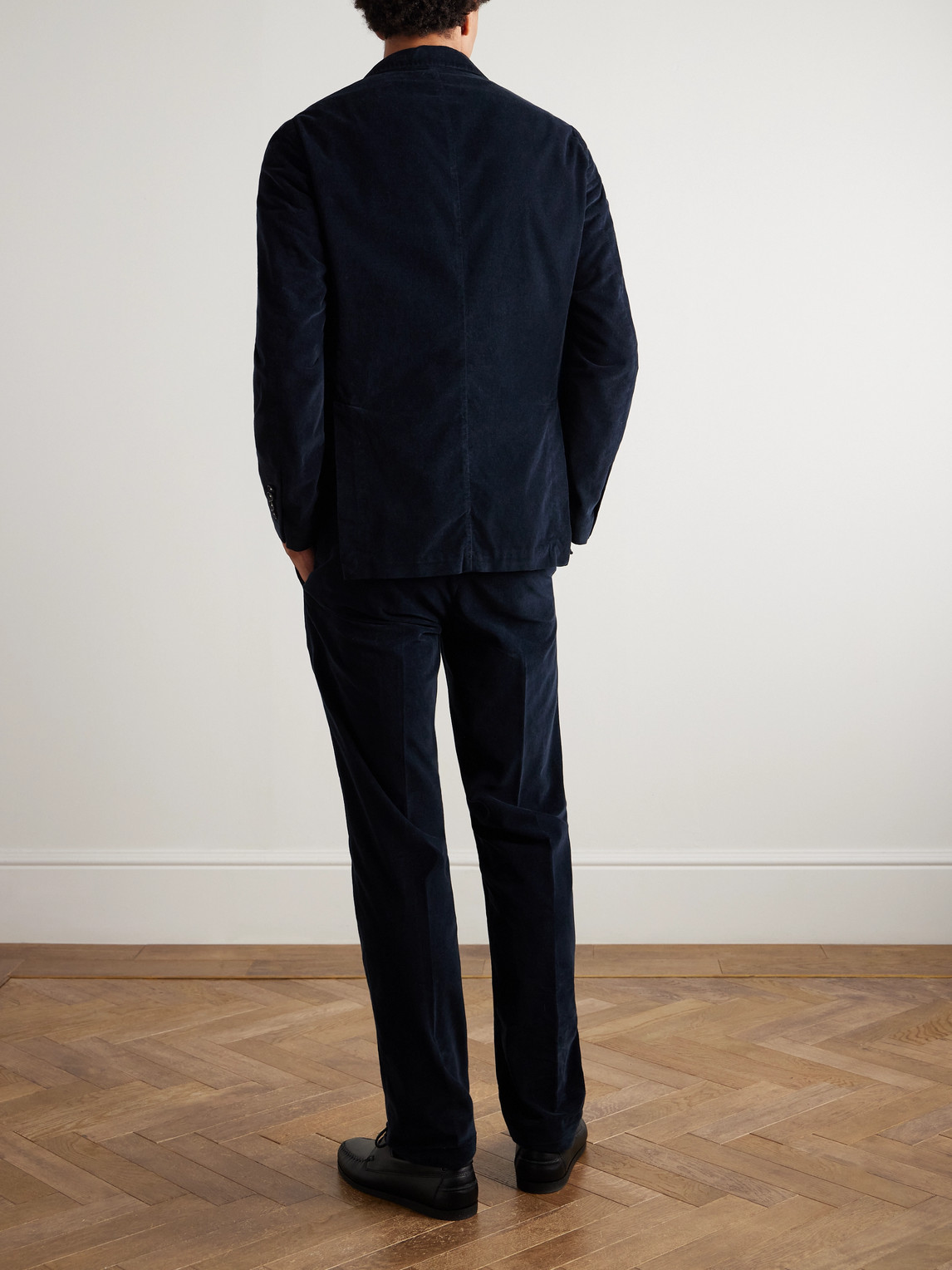 Massimo Alba Sand Cotton-corduroy Suit In Blue