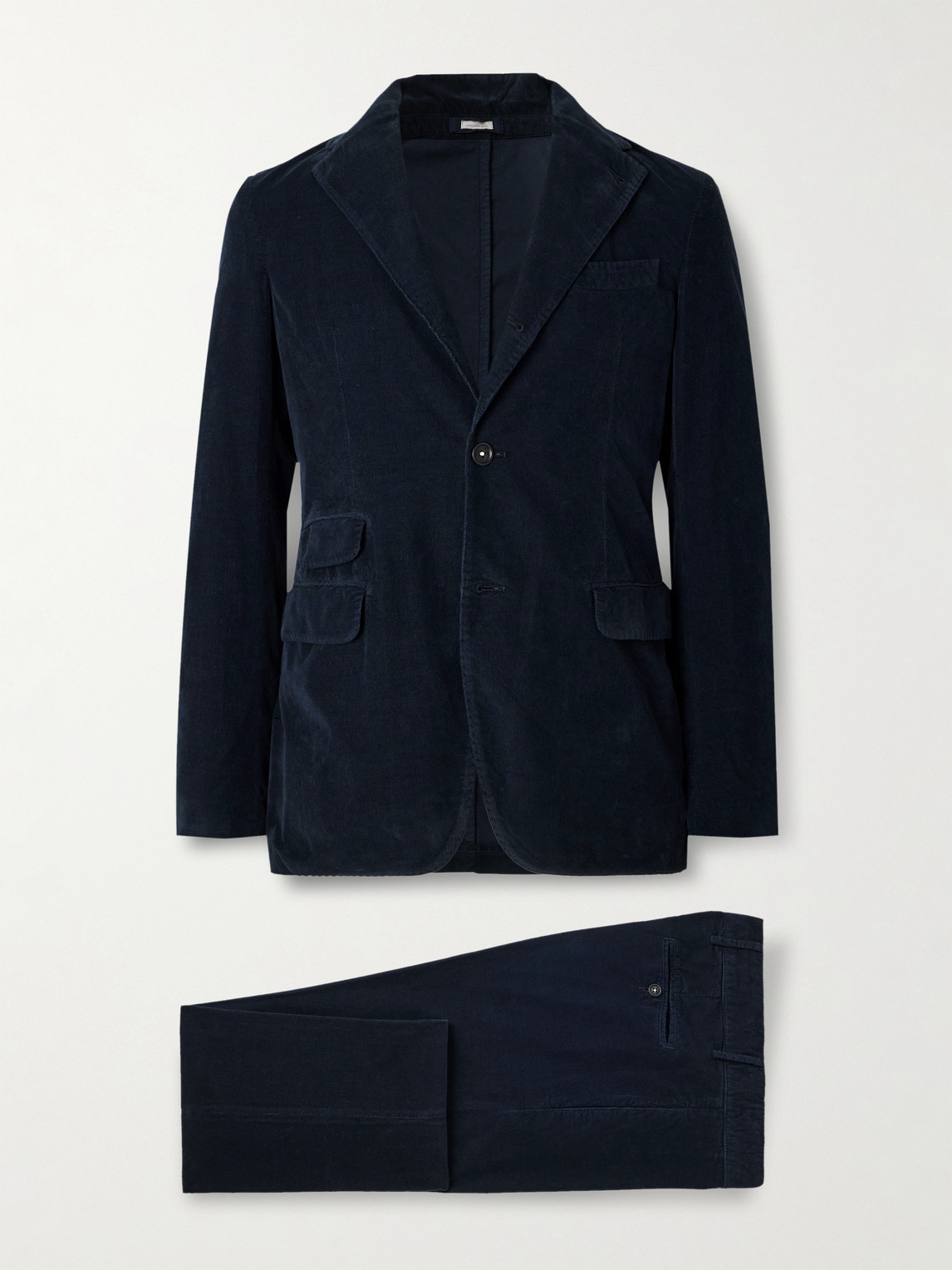 Massimo Alba Sand Cotton-corduroy Suit In Blue