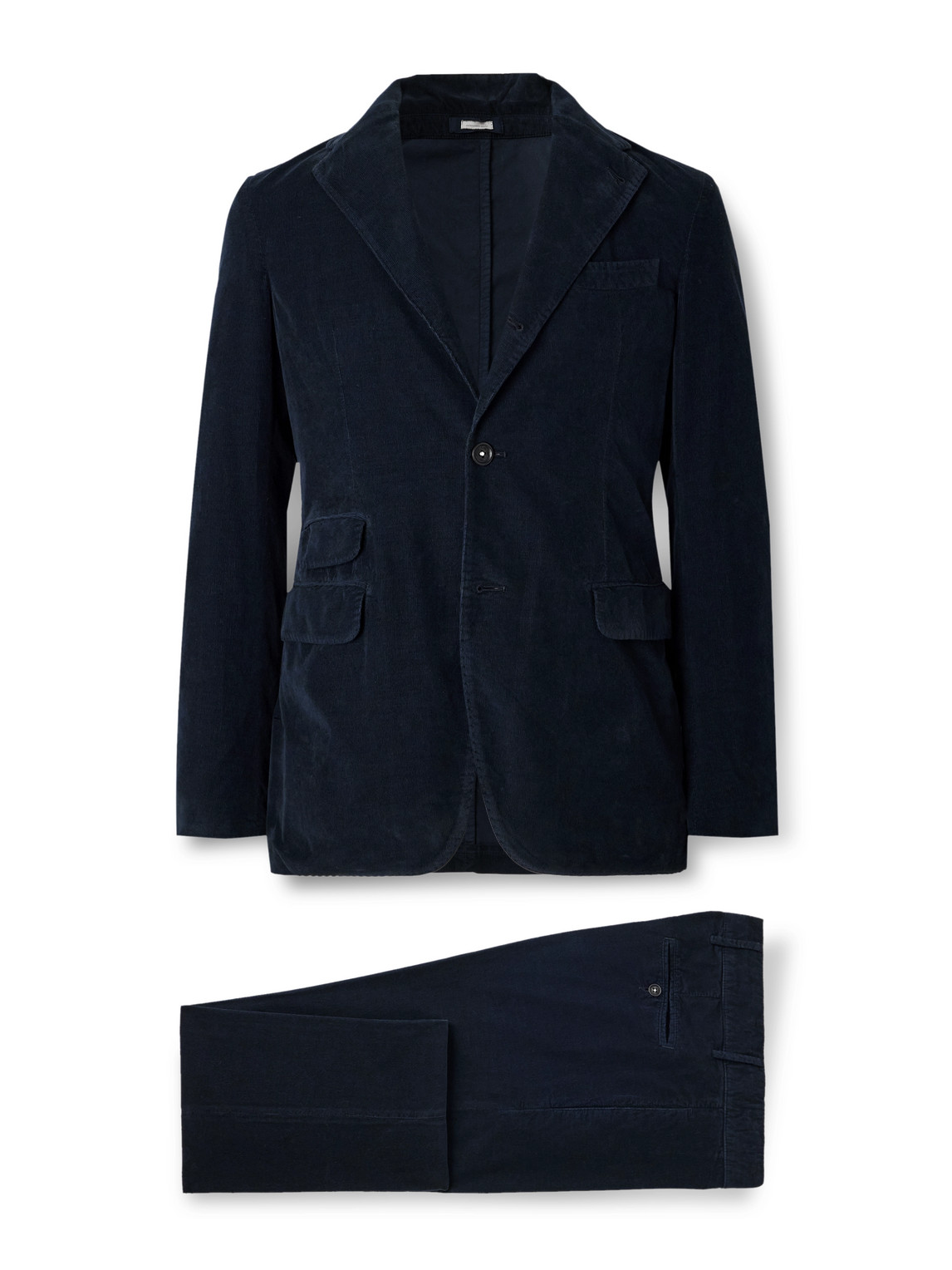 Massimo Alba Sand Cotton-corduroy Suit In Blue