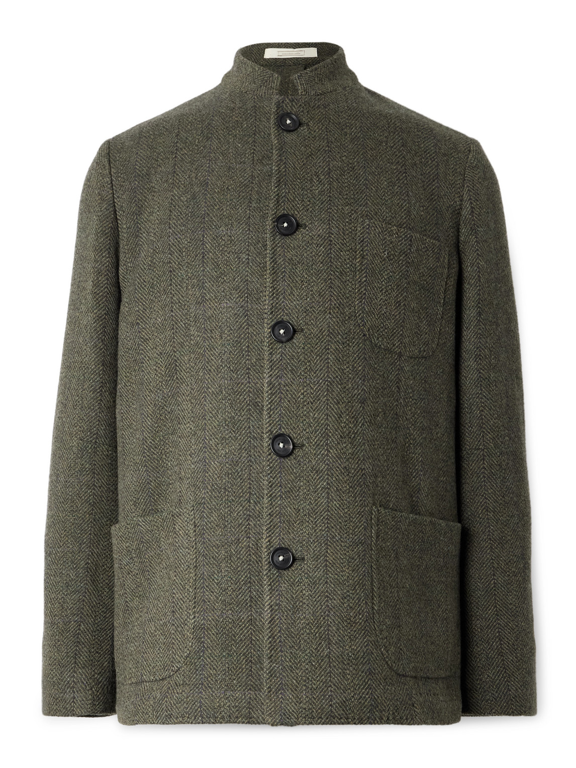 Massimo Alba Bali Herringbone Wool Coat In Green