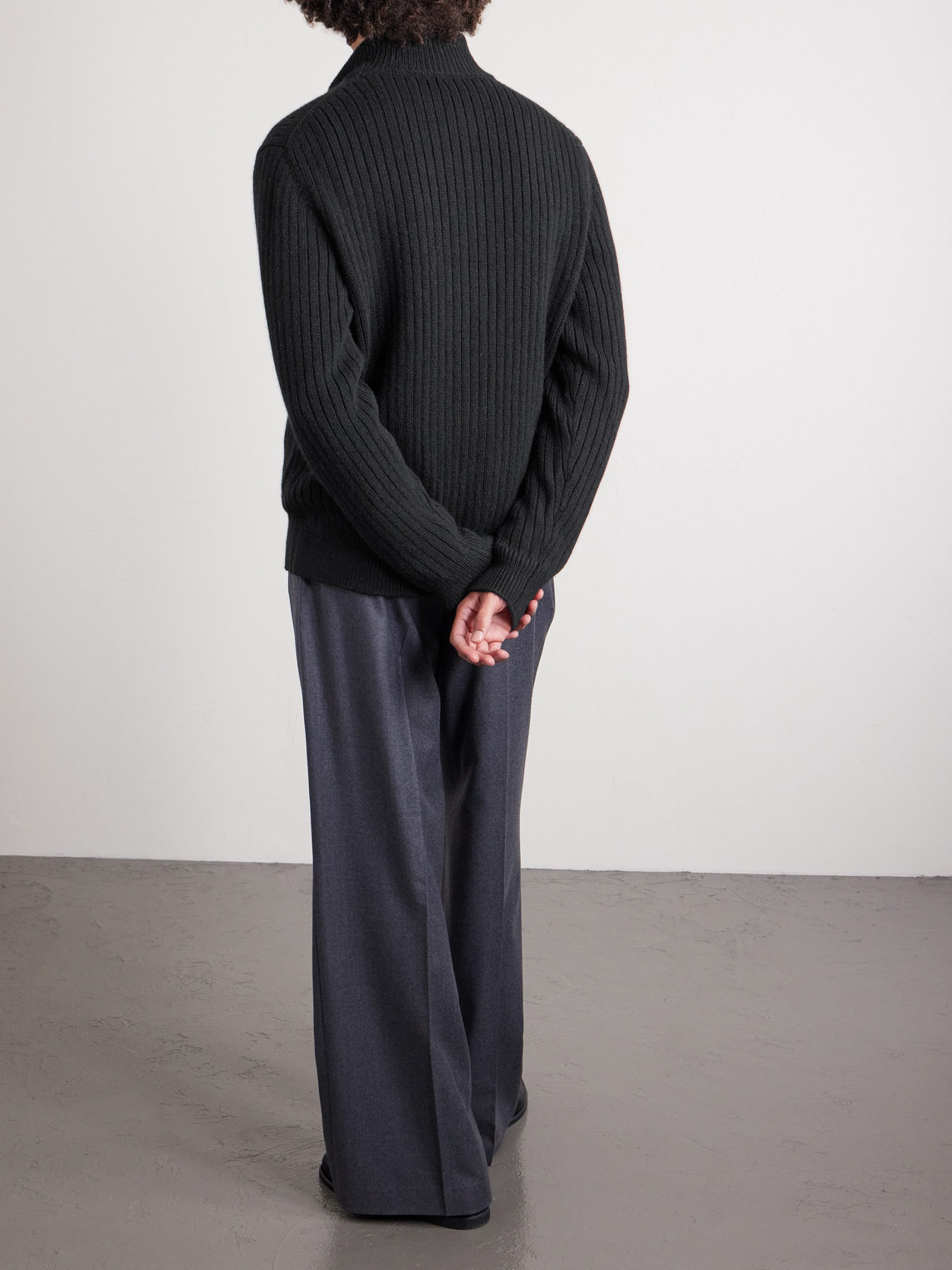 Massimo Alba Mirko Ribbed Cashmere And Alpaca-blend Zip-up Sweater In Black