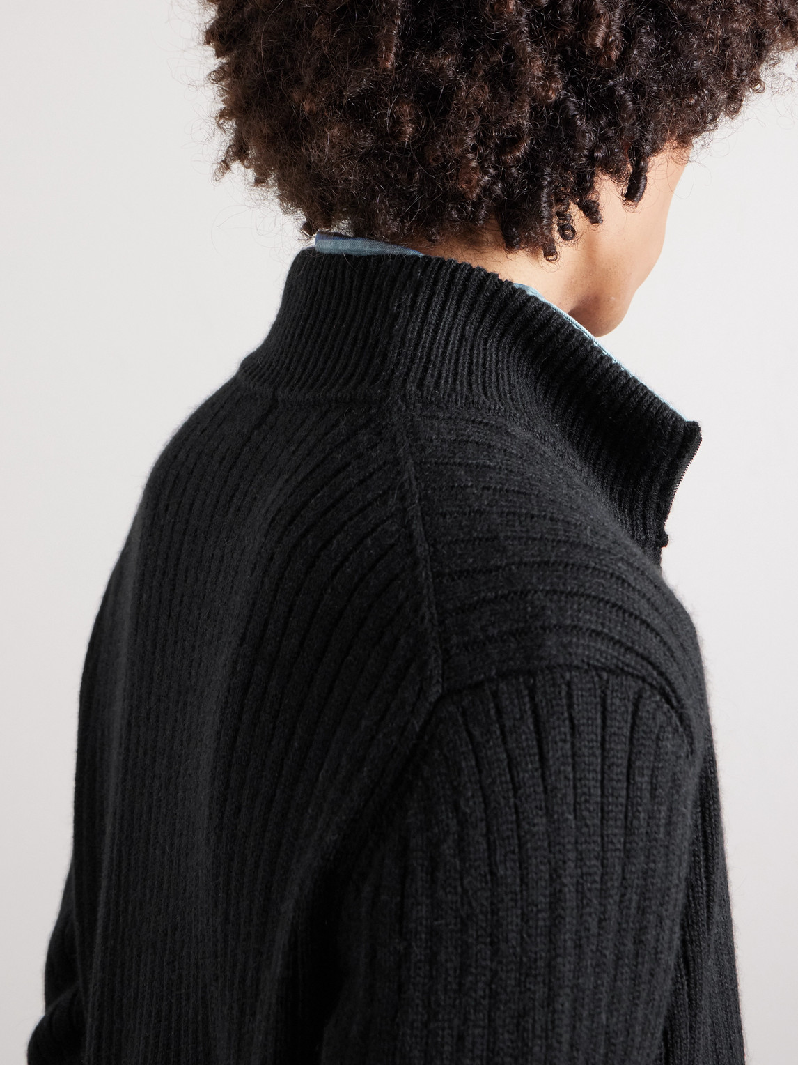 Massimo Alba Mirko Ribbed Cashmere And Alpaca-blend Zip-up Sweater In Black