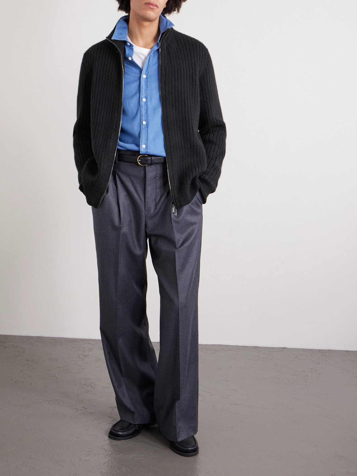 Massimo Alba Mirko Ribbed Cashmere And Alpaca-blend Zip-up Sweater In Black