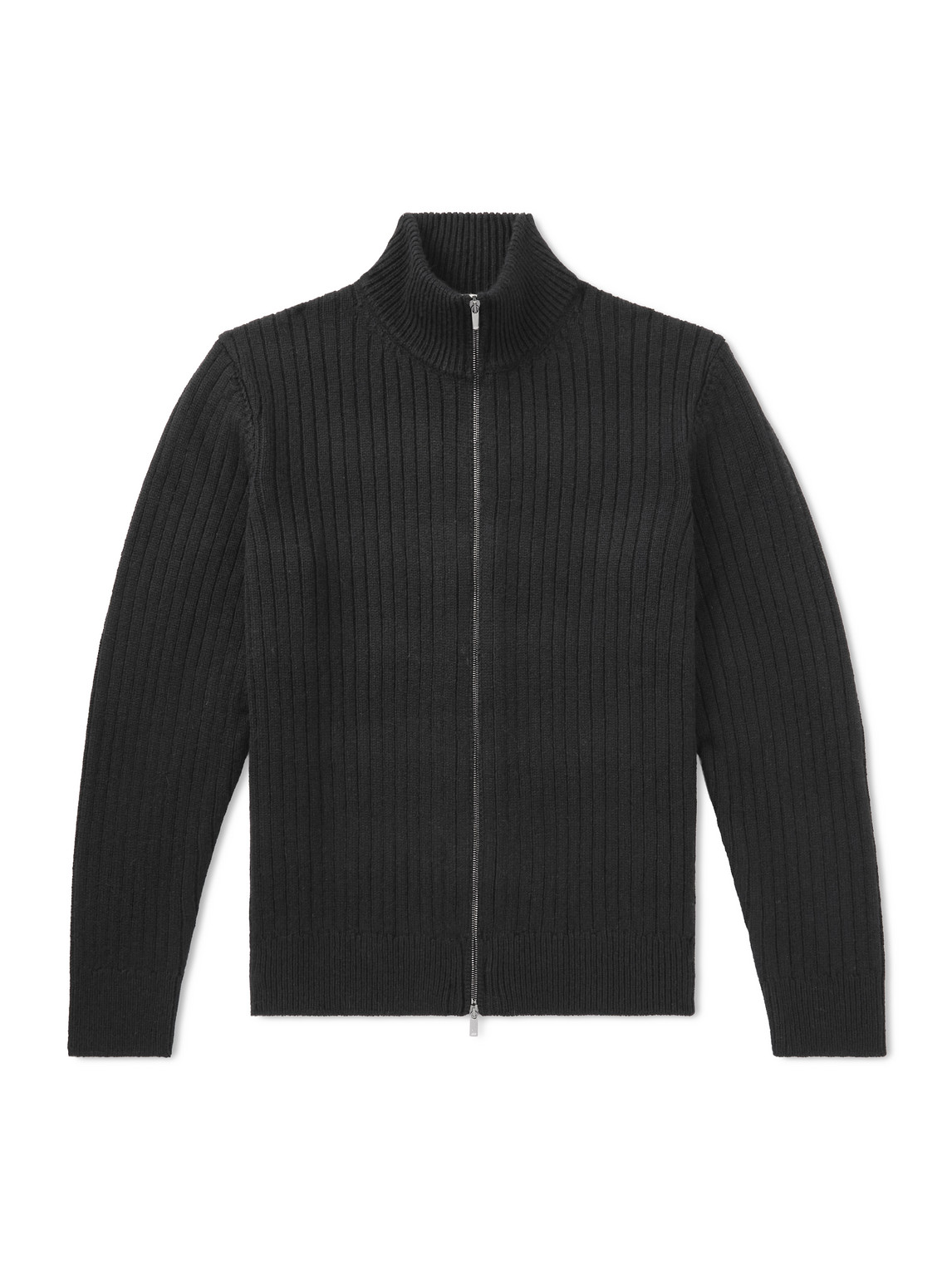 Massimo Alba Mirko Ribbed Cashmere And Alpaca-blend Zip-up Sweater In Black