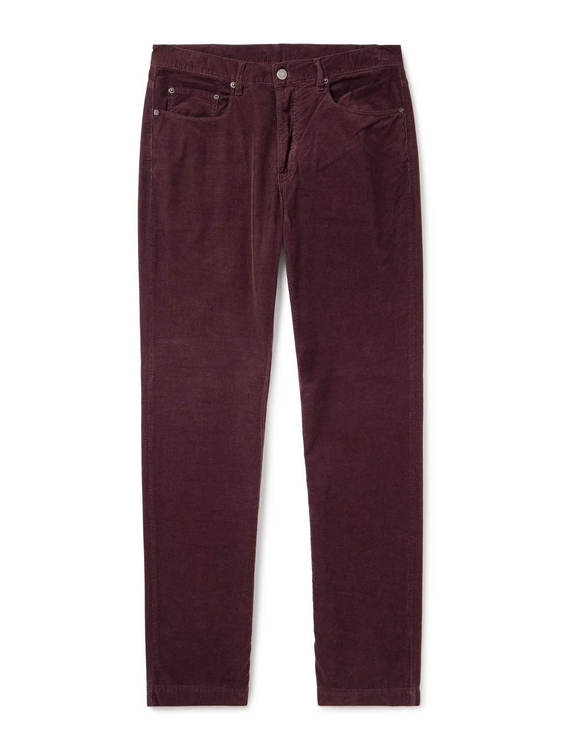 Massimo Alba Slim-fit Straight-leg Cotton-corduroy Trousers In Burgundy