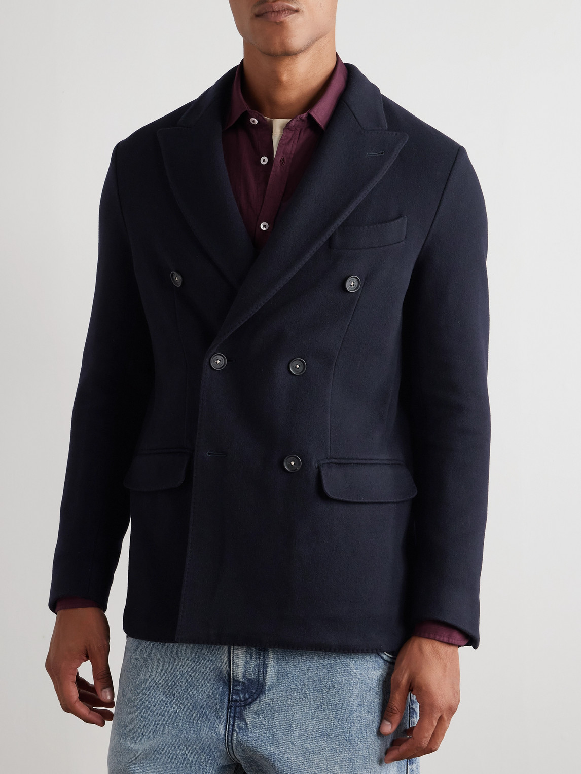 Massimo Alba Brando Double-breasted Cashmere Blazer In Blue