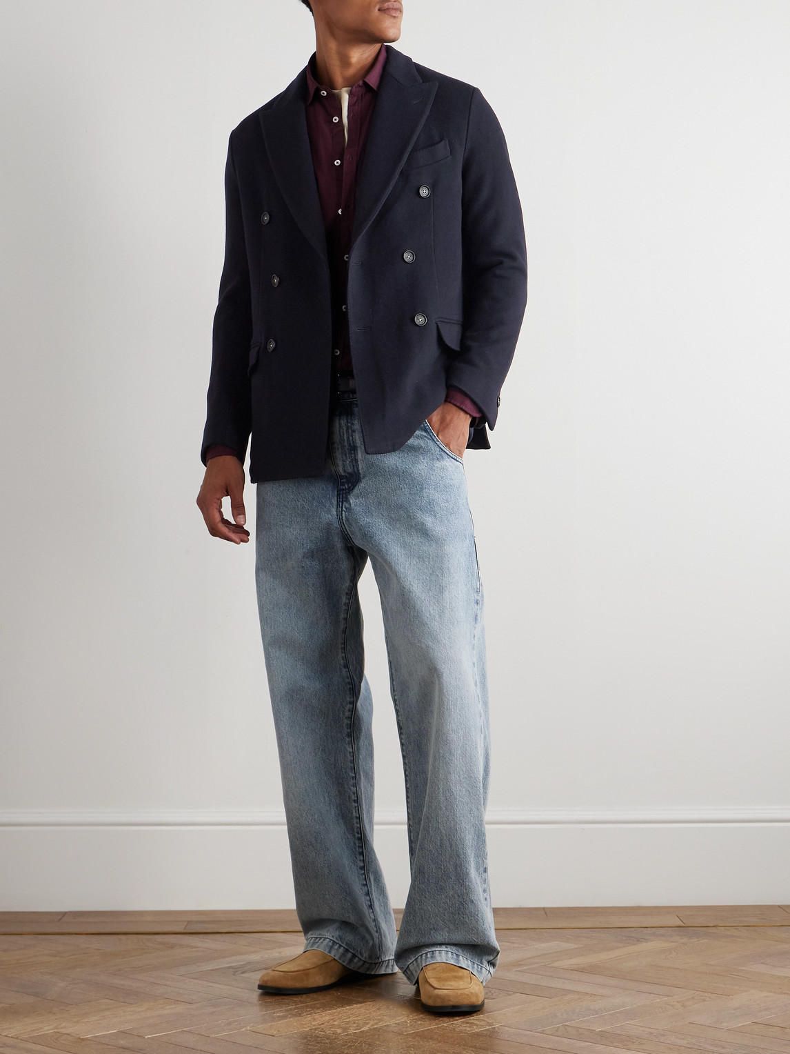 Massimo Alba Brando Double-breasted Cashmere Blazer In Blue