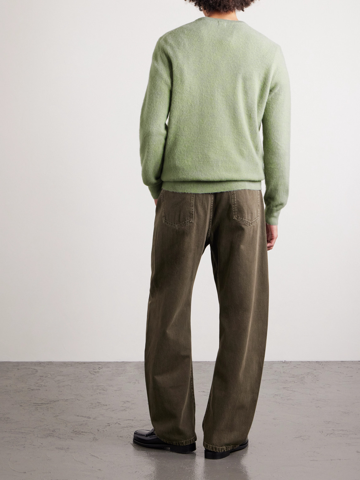 Massimo Alba Kane Brushed-cashmere Sweater In Green