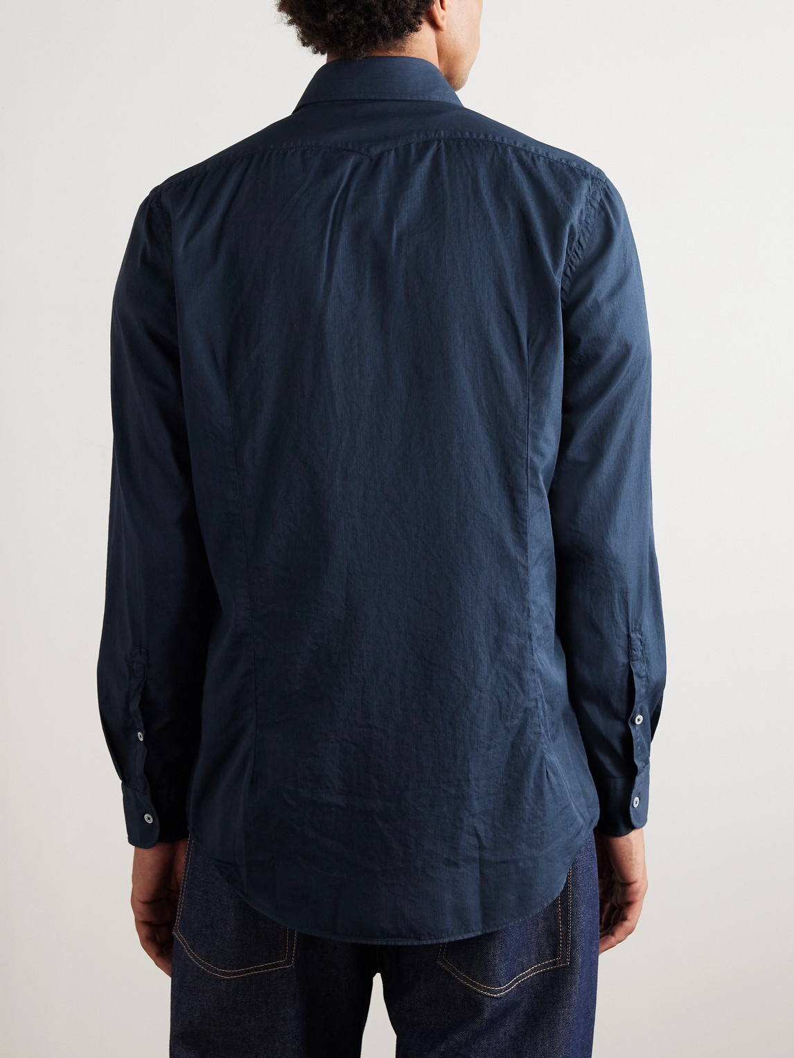  Massimo Alba - Striped Cotton Shirt - Men - Blue - M 
