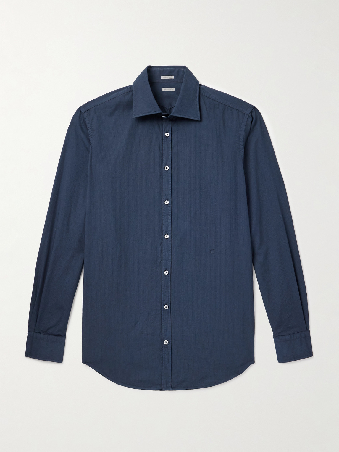 Massimo Alba Striped Cotton Shirt In Blue