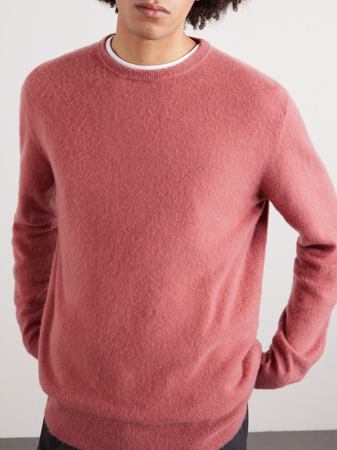 Massimo Alba Kane Brushed-cashmere Sweater In Pink