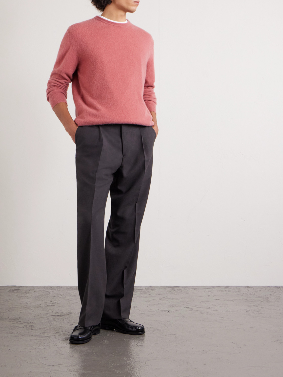 Massimo Alba Kane Brushed-cashmere Sweater In Pink