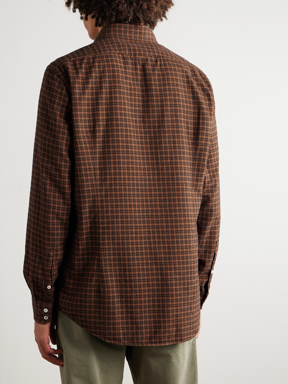 Massimo Alba Canary Checked Cotton-flannel Shirt In Red