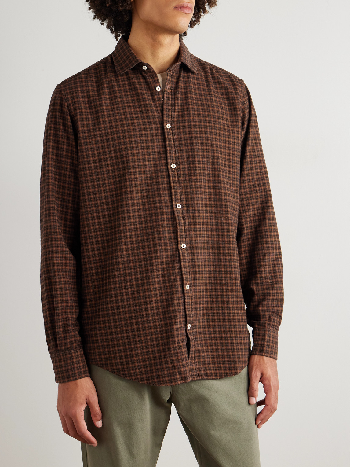 Massimo Alba Canary Checked Cotton-flannel Shirt In Red