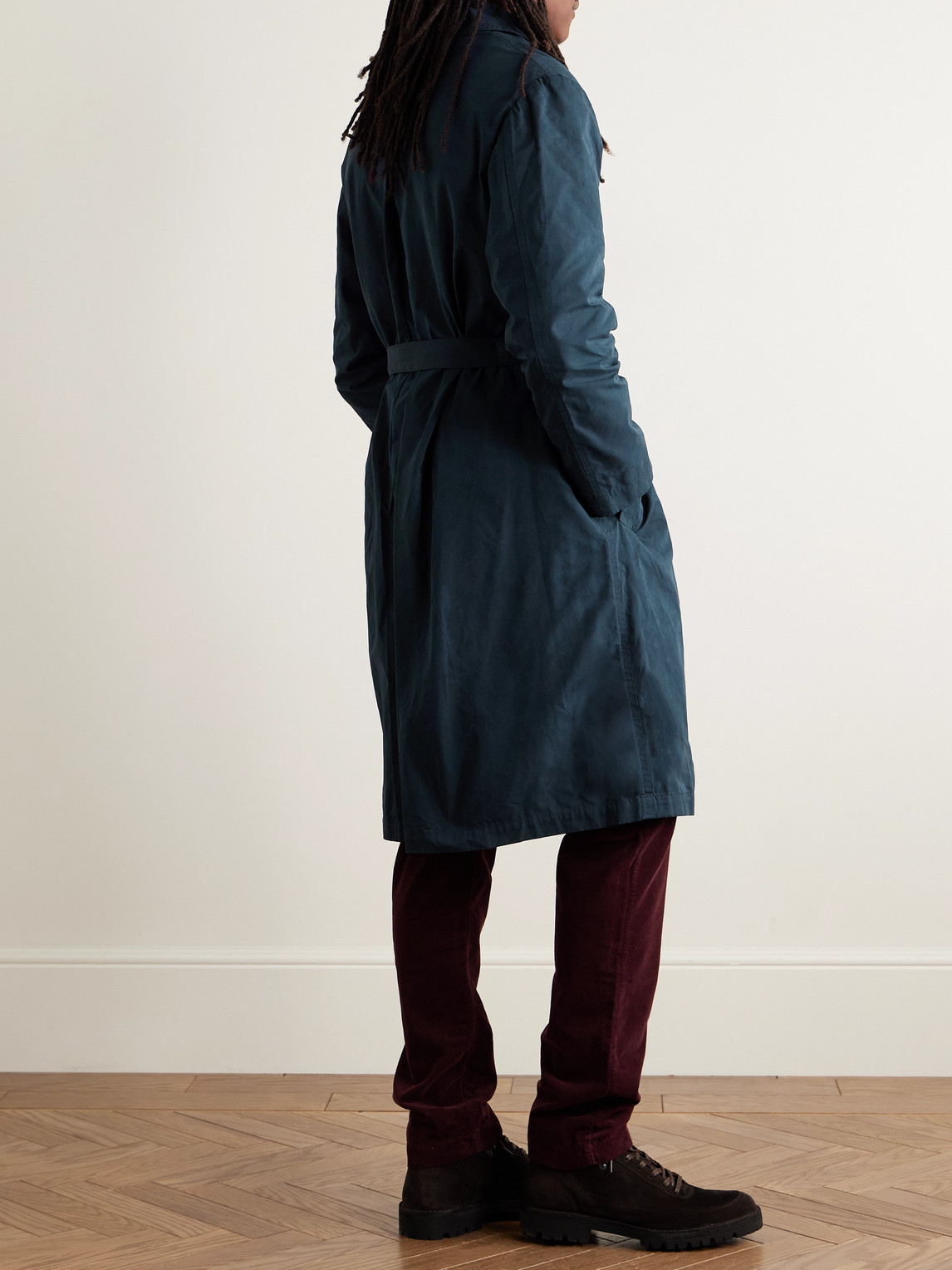 Massimo Alba Mustang Woven Trench Coat In Blue