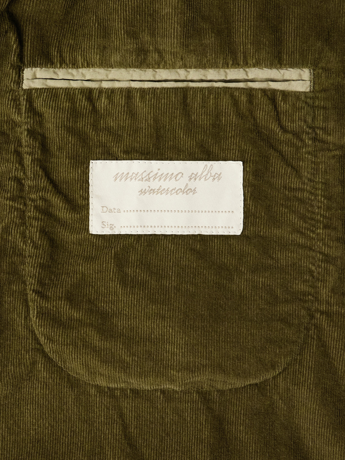Massimo Alba Sand Cotton-corduroy Suit In Green