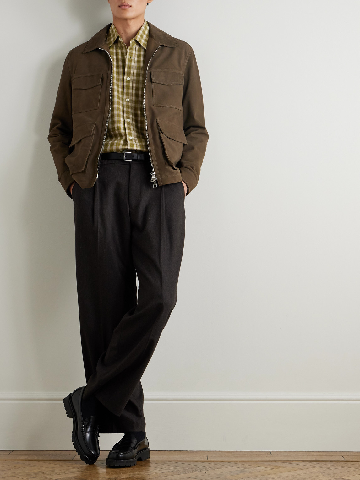 Nn07 Deon 5465 Organic Cotton-flannel Shirt In Green