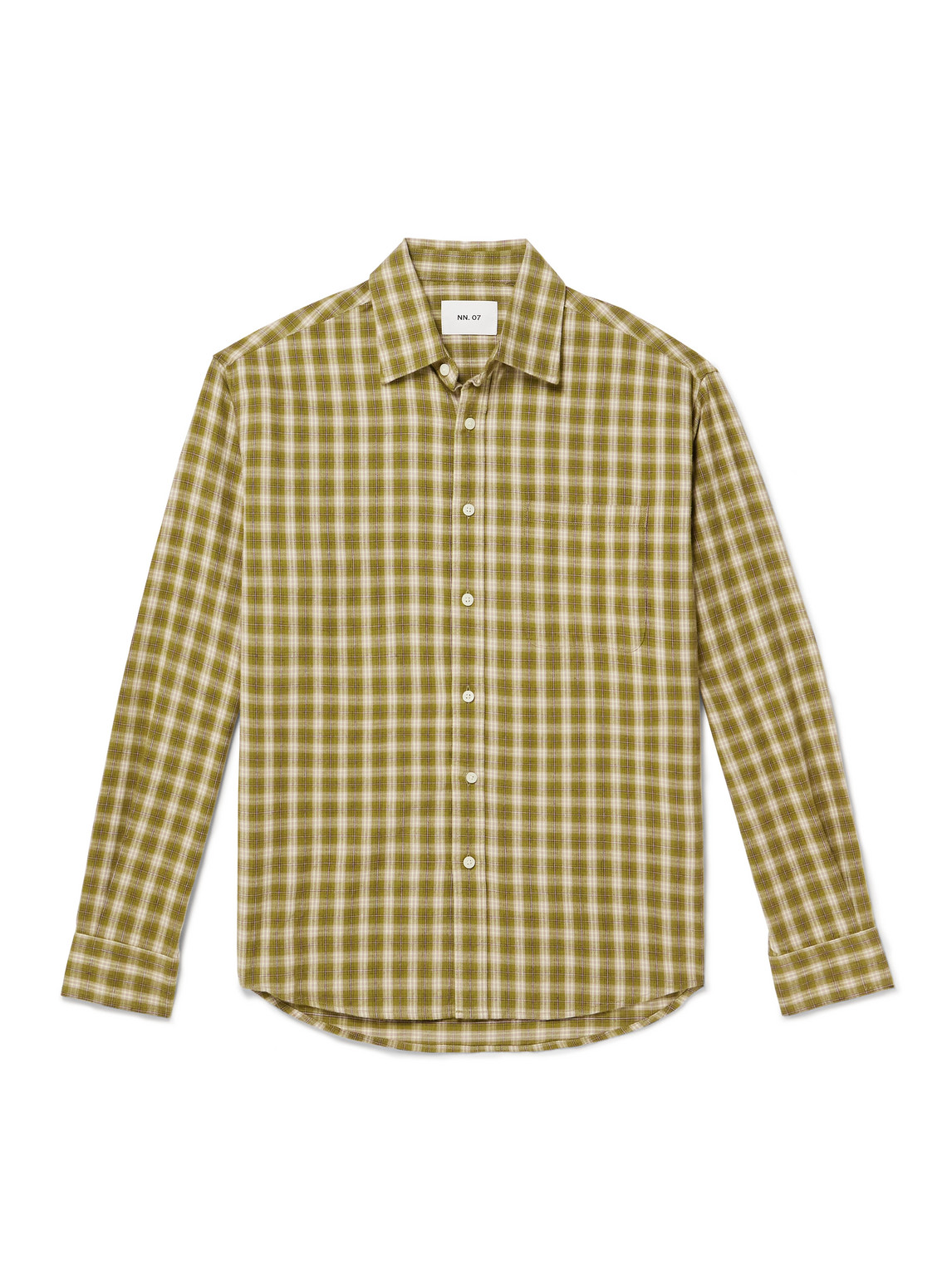 Nn07 Deon 5465 Organic Cotton-flannel Shirt In Green