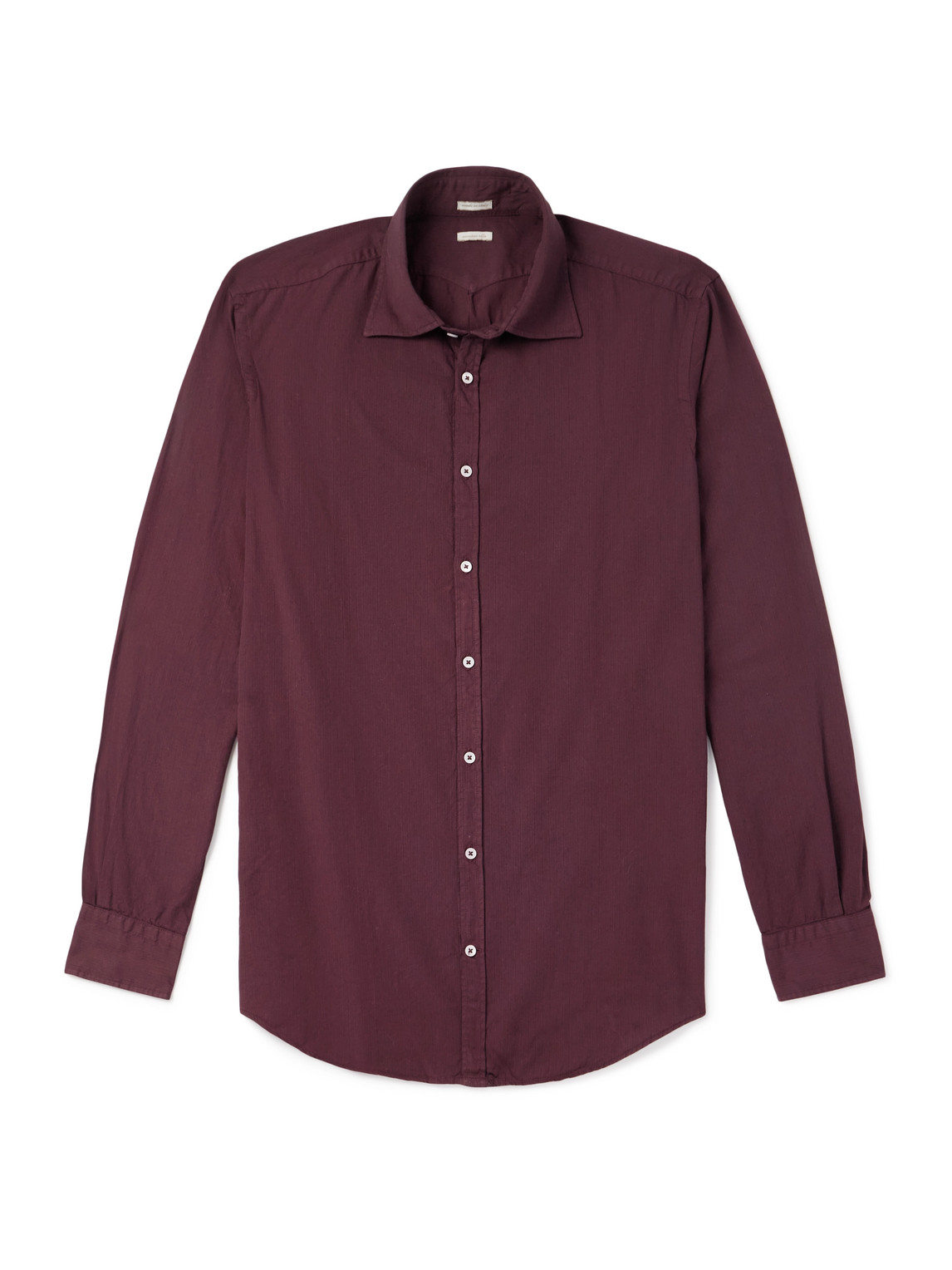 Massimo Alba Striped Cotton Shirt In Burgundy