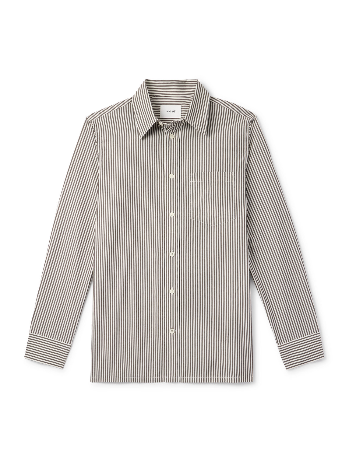 Nn07 Colby 50009 Striped Organic Cotton-poplin Shirt In Multi