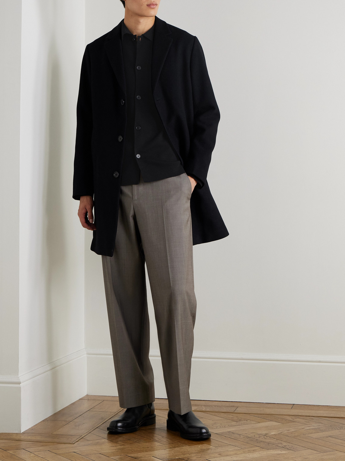 Nn07 Austin 8225 Virgin Wool-blend Coat In Black