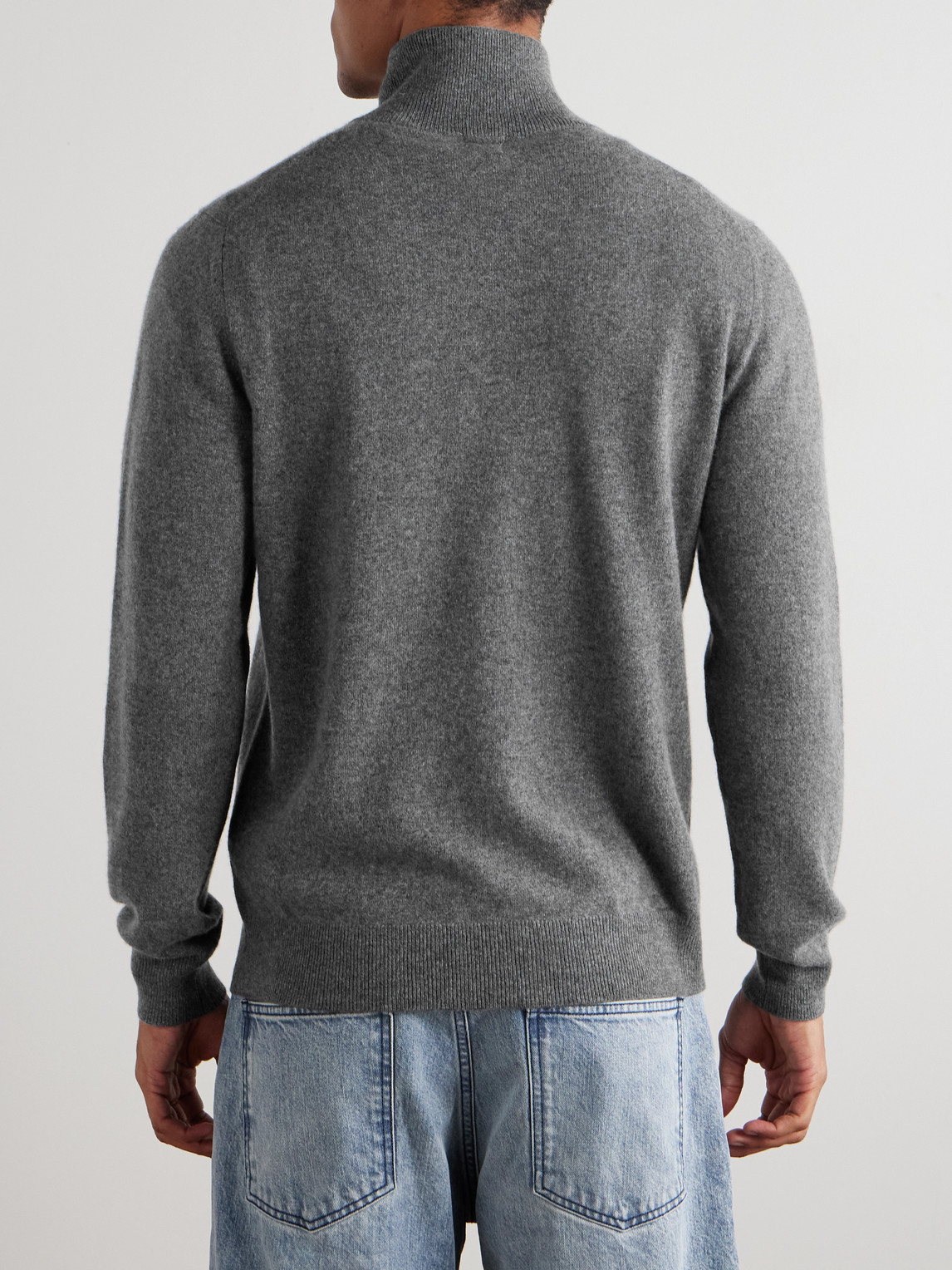 Massimo Alba Lima Cashmere Half-zip Sweater In Gray