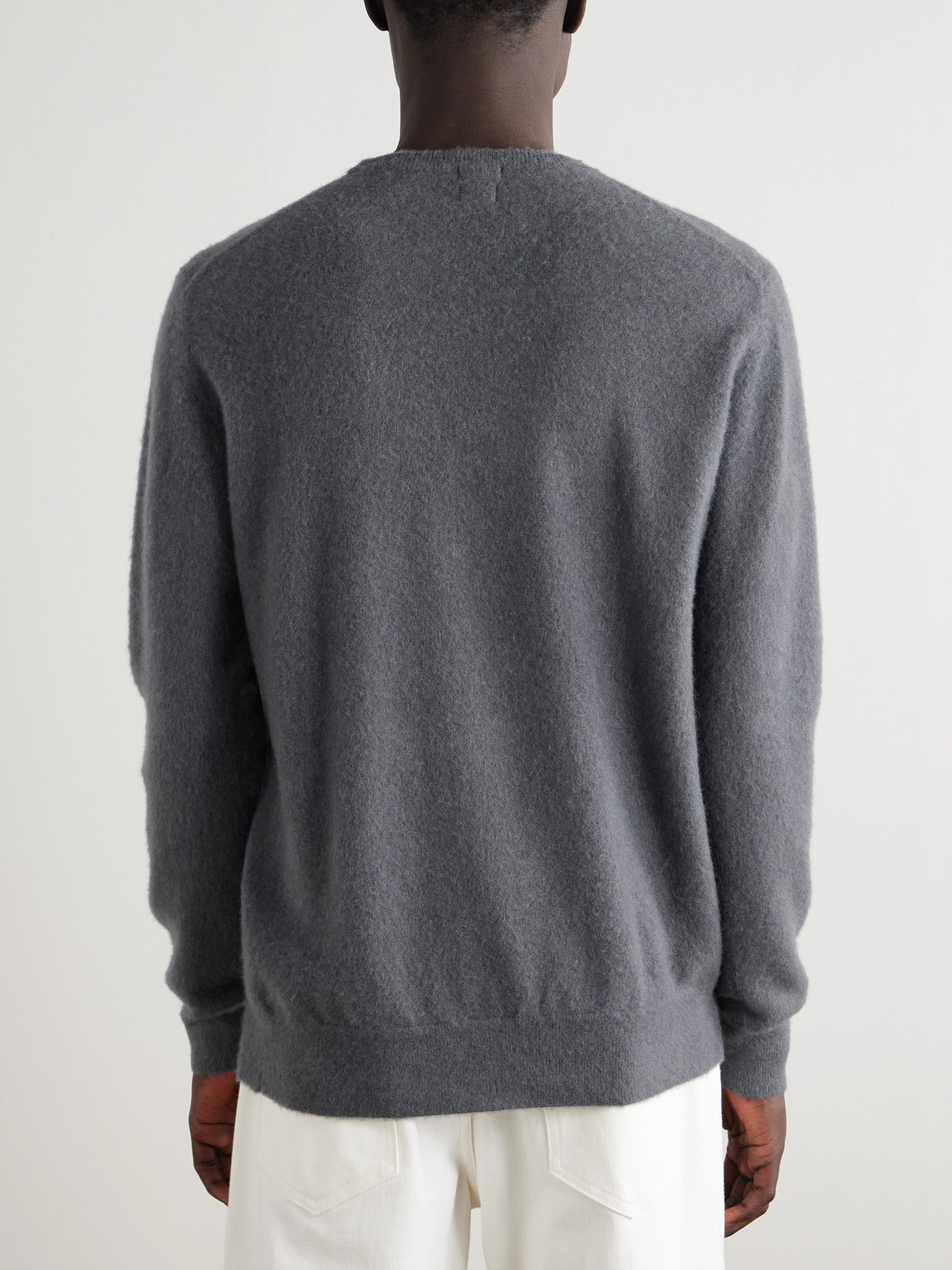 Massimo Alba Kane Brushed-cashmere Sweater In Gray