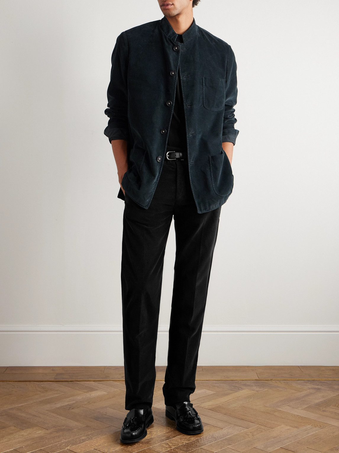 Massimo Alba Straight-leg Cotton-corduroy Trousers In Black