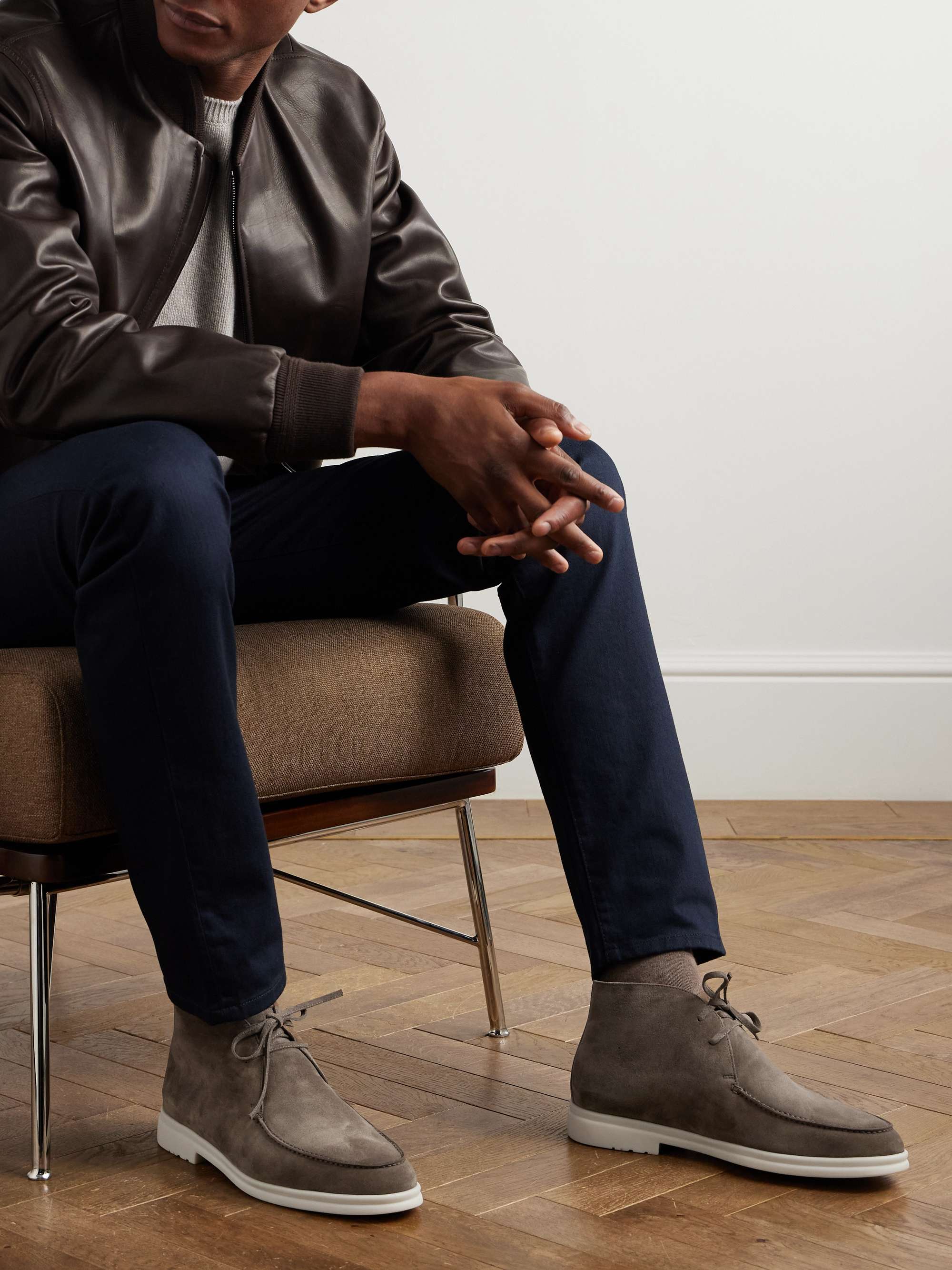 LORO PIANA Walk and Walk Suede Chukka Boots