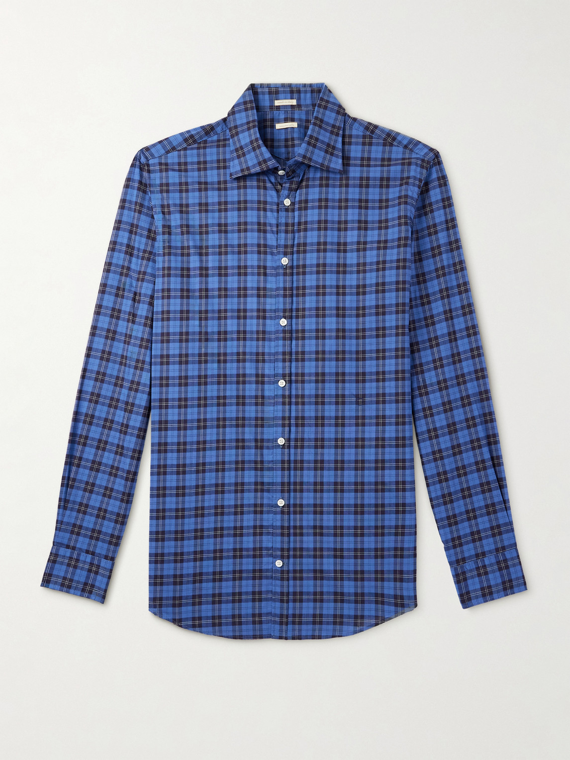 Massimo Alba Genova Checked Cotton-poplin Shirt In Blue