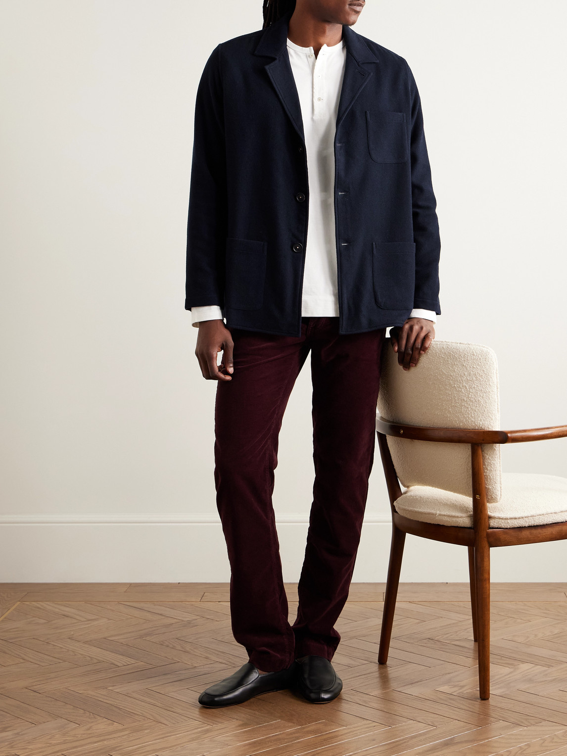 Massimo Alba Florida Wool, Silk And Cashmere-blend Chore Jacket In Blue