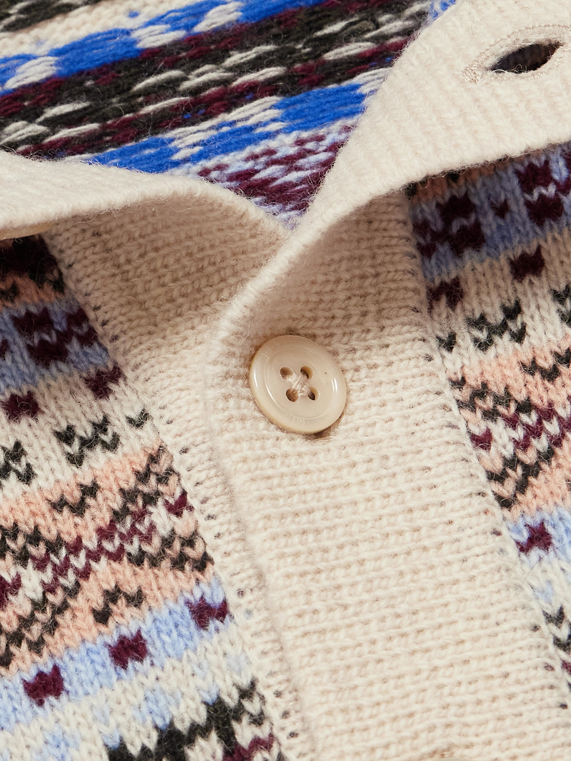 Robbie Fair Isle Wool-Blend Polo Sweater