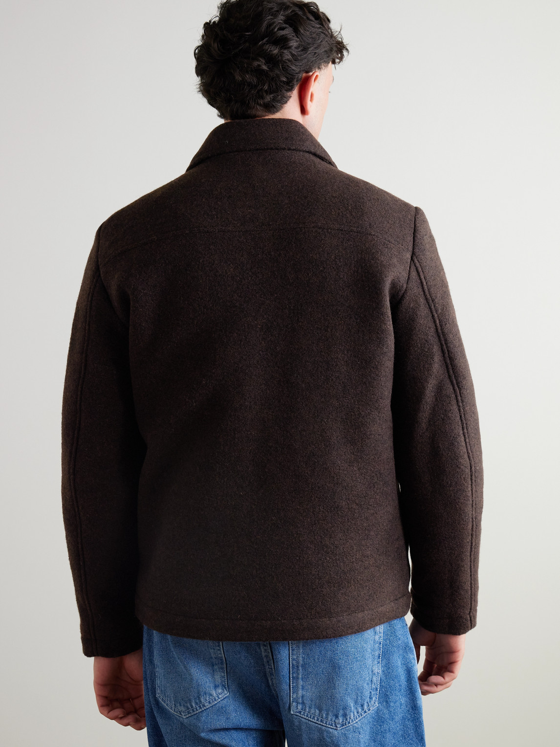 Nn07 Gael 8267 Brushed Wool-blend Jacket In Brown