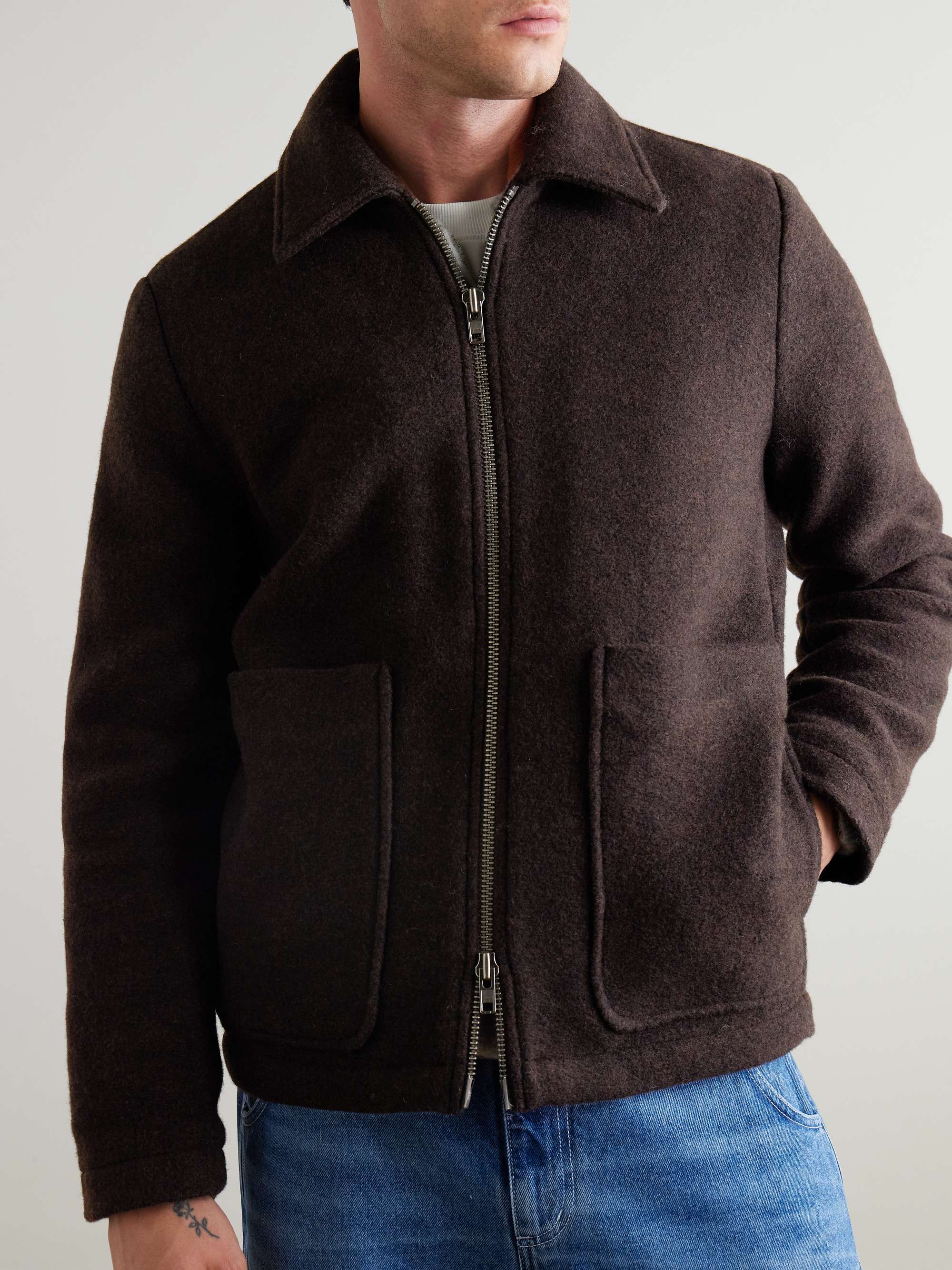 NN07 Gael Checked Brushed Wool-Blend Jacket