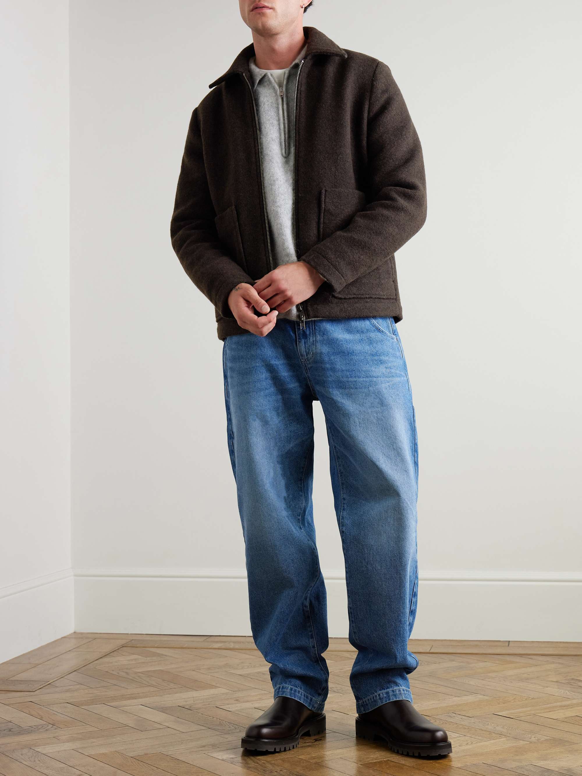 NN07 Gael Checked Brushed Wool-Blend Jacket