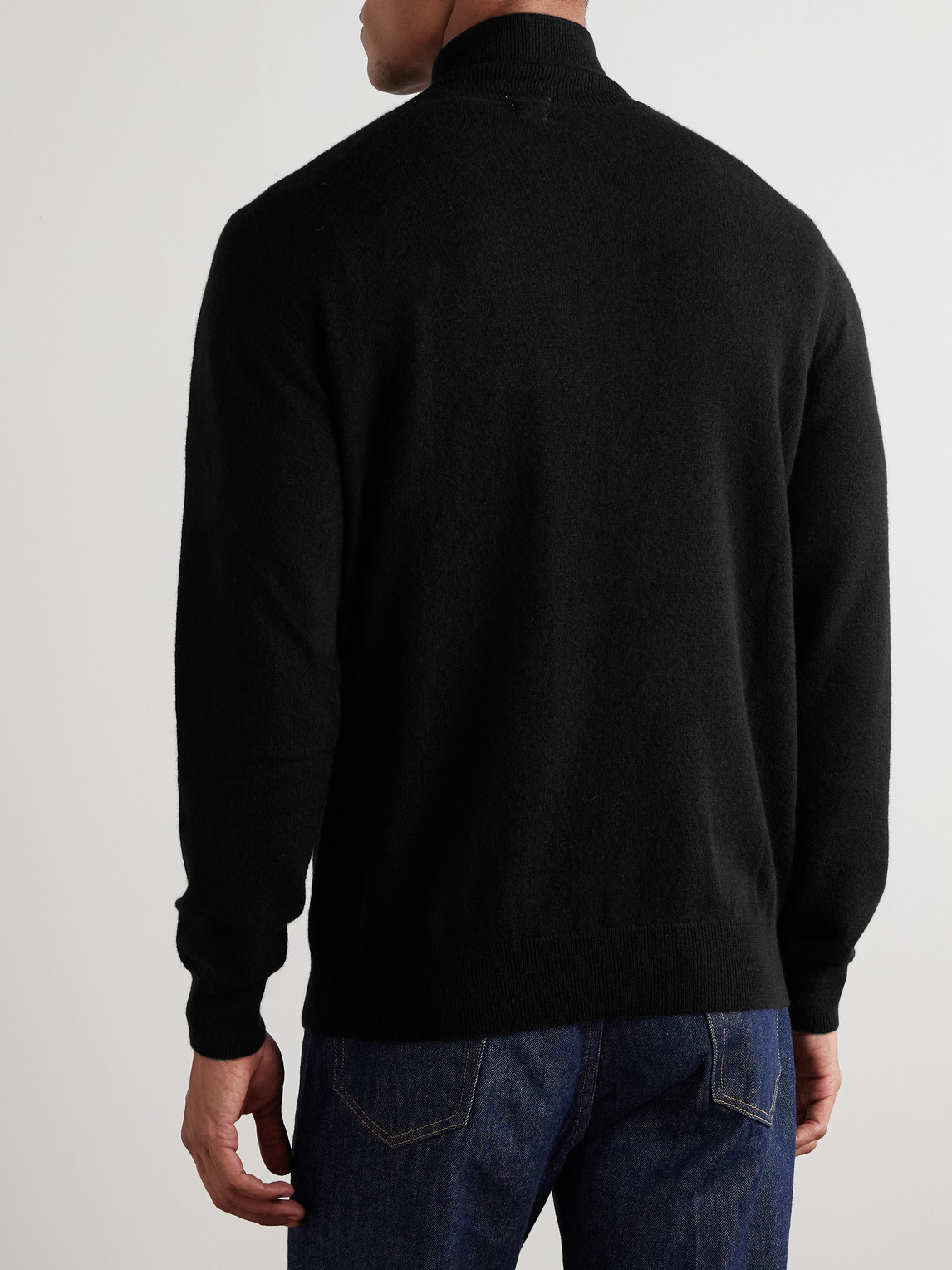 Massimo Alba Lima Cashmere Half-zip Sweater In Black