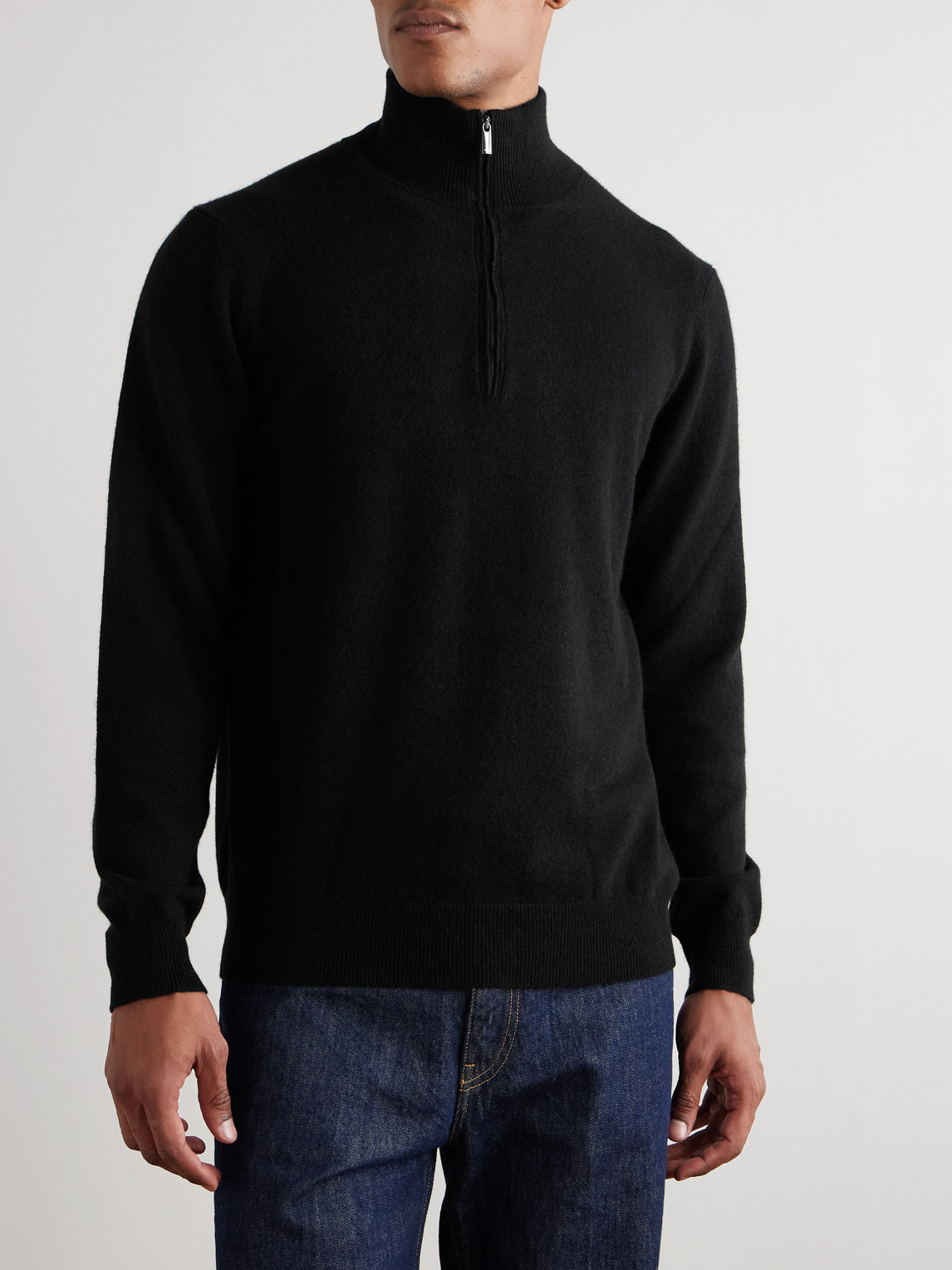 Massimo Alba Lima Cashmere Half-zip Sweater In Black