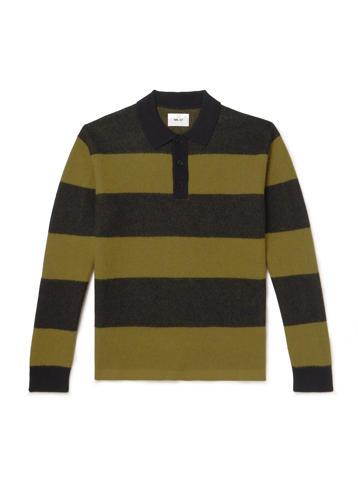 Nn07 Rugby 60017 Striped Wool Polo Shirt In Brown