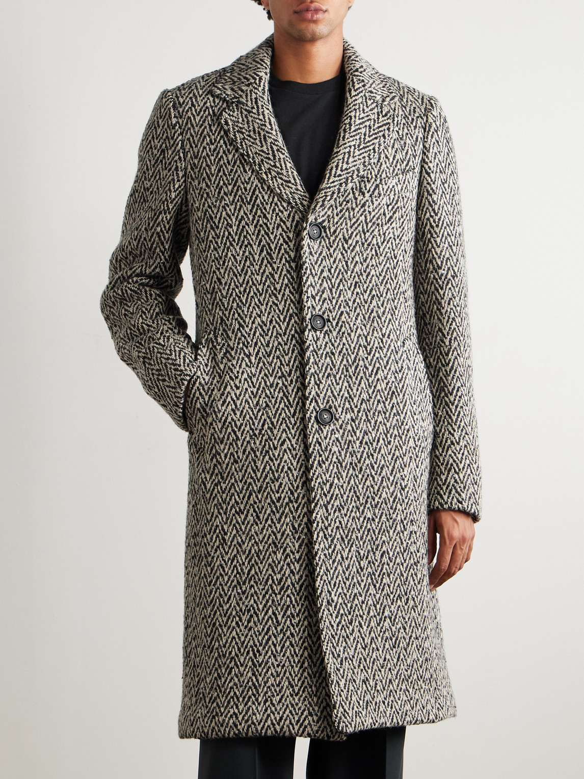 Massimo Alba Mercury Herringbone Wool-blend Coat In Neutral