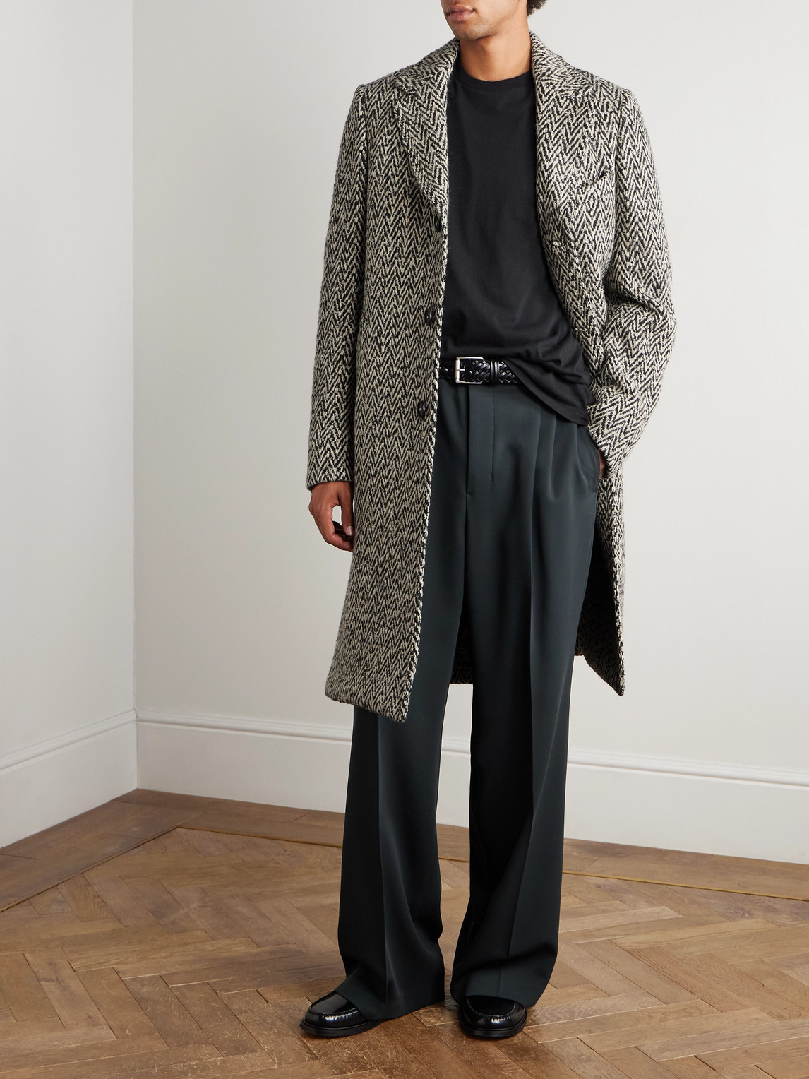 Massimo Alba Mercury Herringbone Wool-blend Coat In Neutral