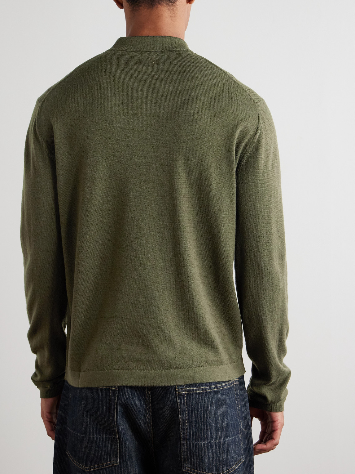 Massimo Alba Wool Polo Shirt In Green