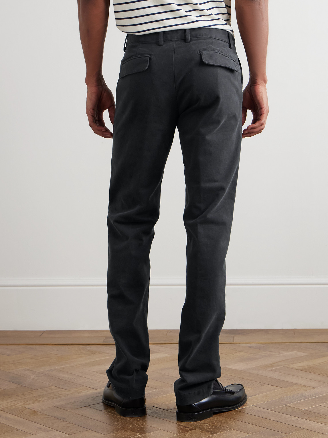 Massimo Alba Straight-leg Stretch-cotton Gabardine Trousers In Gray