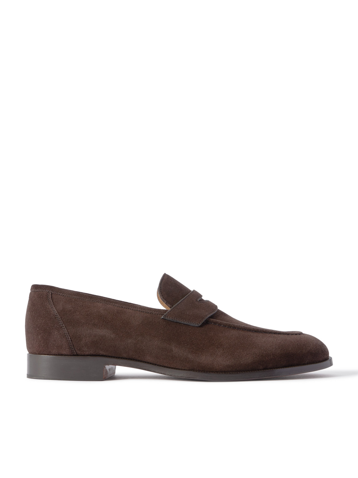 Loro Piana Sergio Walk Suede Penny Loafers In Brown