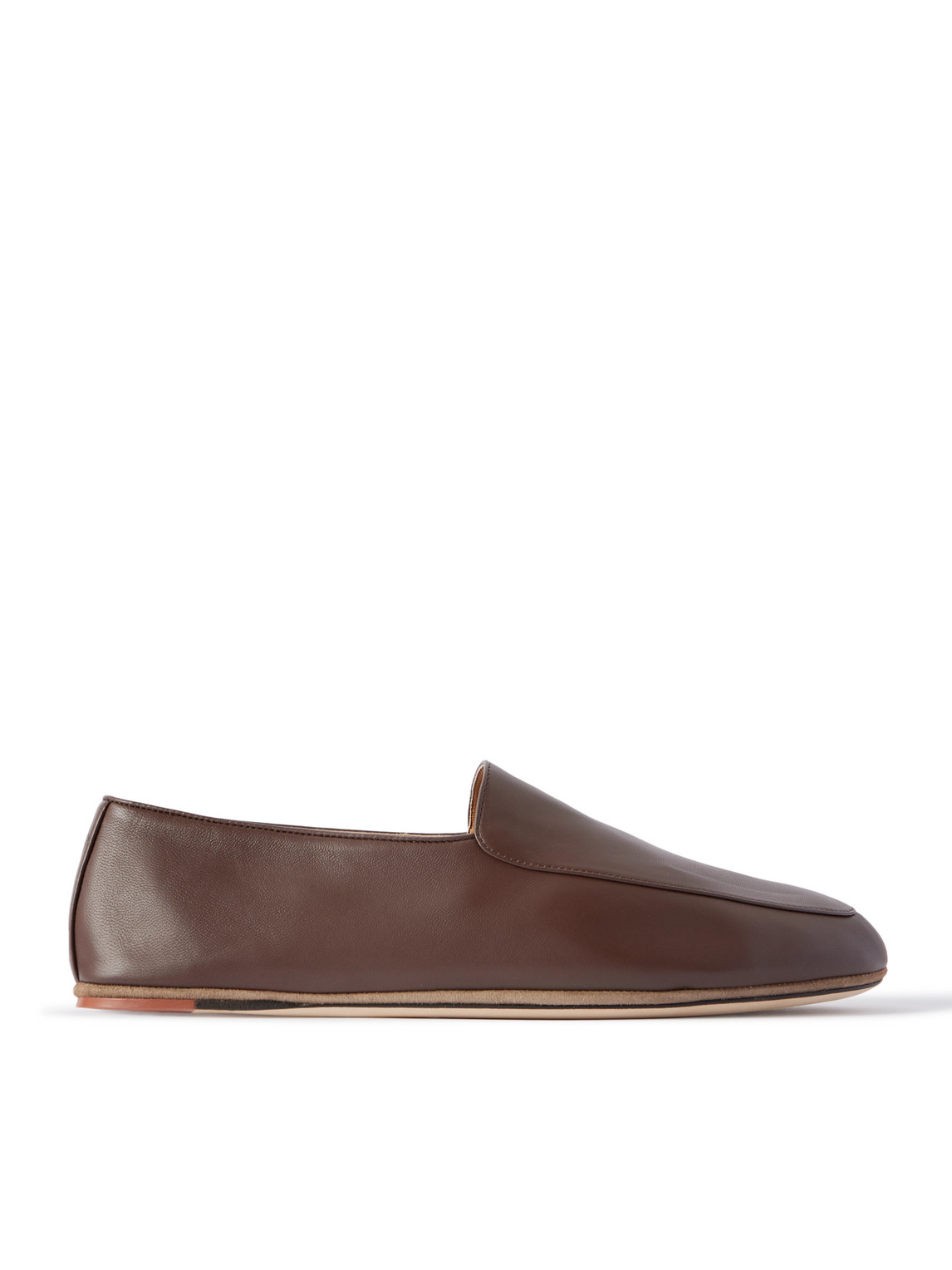 Loro Piana Anton Walk Leather Loafers In Brown
