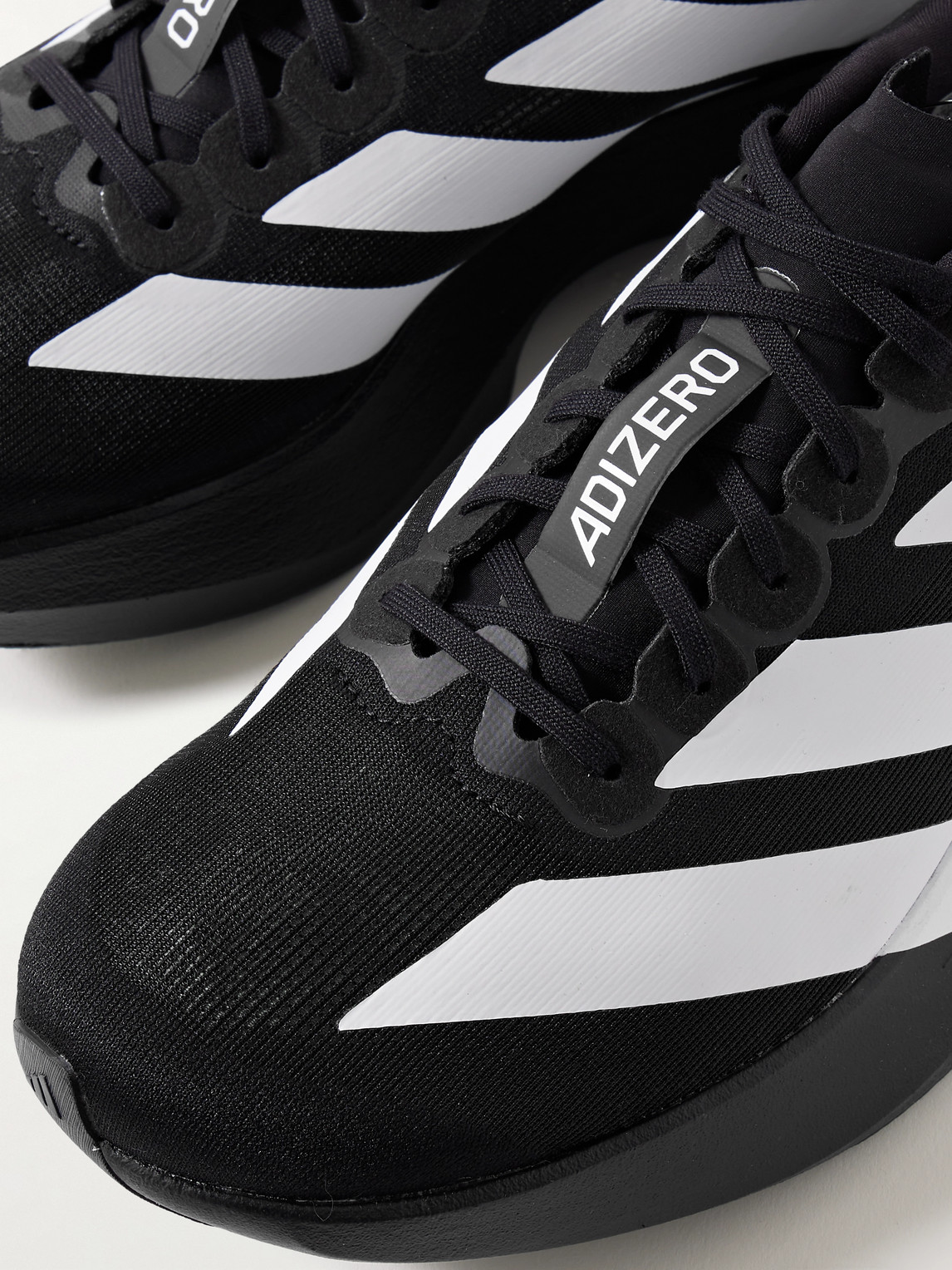 Adidas Running Adizero Evo Sl Striped Mesh Running Sneakers In Black