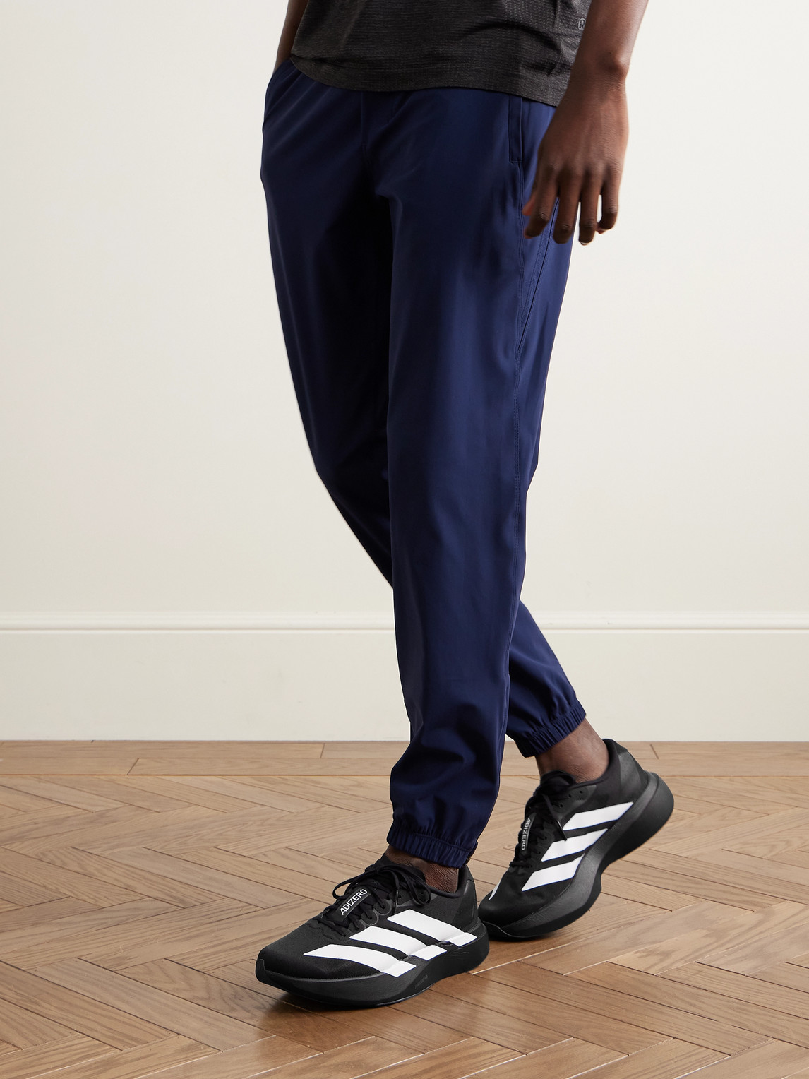 Adidas Running Adizero Evo Sl Striped Mesh Running Sneakers In Black
