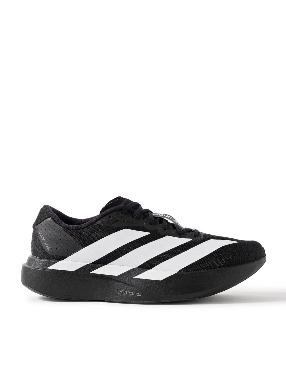 Adidas Running Adizero Evo Sl Striped Mesh Running Sneakers In Black