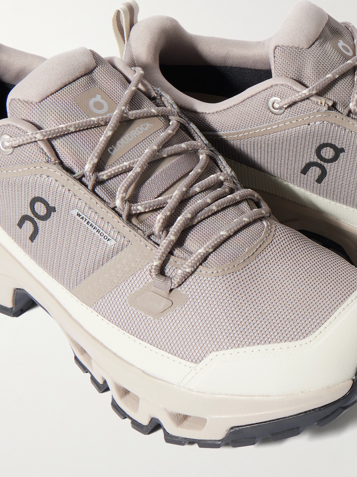 On Cloudrock Rubber-trimmed Mesh Trail Sneakers In Gray