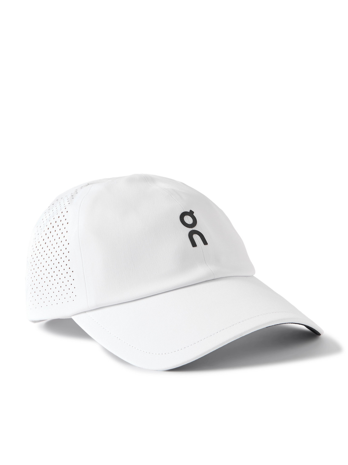 On Court Logo-appliquéd Perforated Recycled-shell Tennis Cap In White