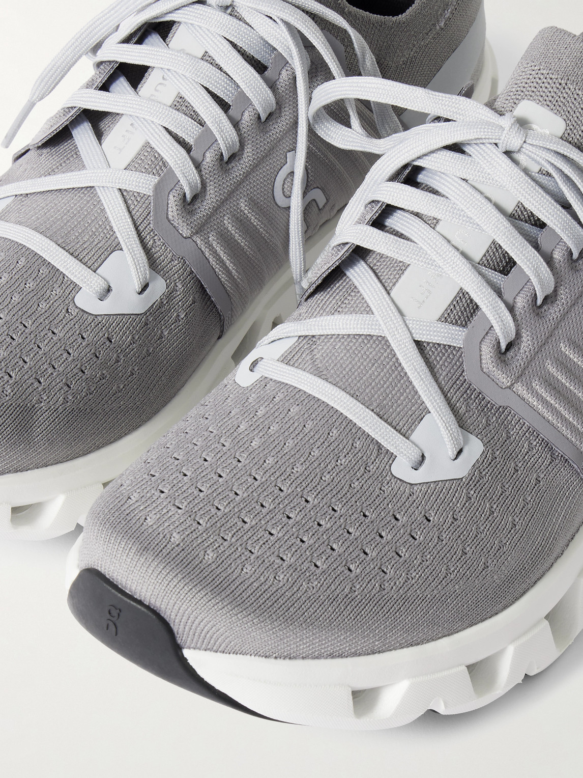 On Cloudswift 4 Rubber-trimmed Stretch-knit Running Sneakers In Gray